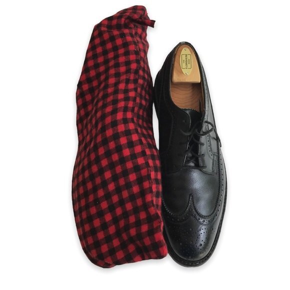 Vintage Florsheim Imperial Longwing Leather Wing Tip Black Mens Size 9D Shoes - Picture 13 of 15